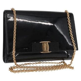 Ferragamo Pre-owned Cross Body Bags, female, Black, Size: ONE SIZE Pre-owned Leather Shoulder Bag