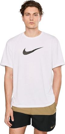 Nike Hyrdoguard Specs Dri-FIT UV Short Sleeve Top Mens Swimwear White : 2XL, Polyester