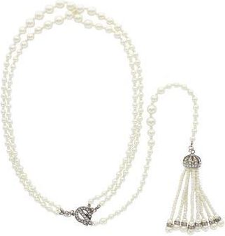 Olivia Welles Gail Tassel Necklace in Silver /White at Nordstrom Rack
