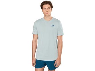 Under Armour Sportstyle Left Chest Short Sleeve Mens Clothing Enamel Blue/Wham Blue : 2XL, Cotton/Polyester