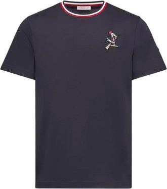 Moncler Ss T-Shirt - Heren - T-shirts - Blauw - M - Tops