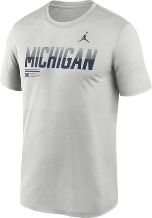 Nike Mens Michigan Sideline Legend Jordan Brand Dri-FIT College T-Shirt in Grey | 0JTI0BBMWN-7SB