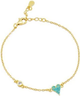 Savvy Cie Jewels Faux Turquoise Pav&eacute; Butterfly Station Bracelet in Yellow at Nordstrom Rack
