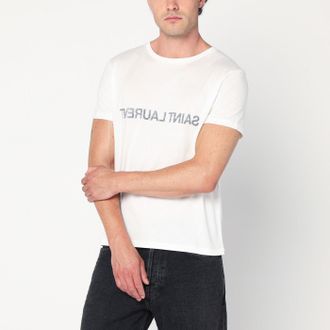 Saint Laurent White cotton crew-neck T-shirt