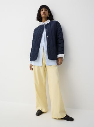 Icone Womens Drawcord waist linen-blend wide-leg pant