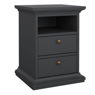 Furniture To Go Paris Bedside 2 Drawers in Grey