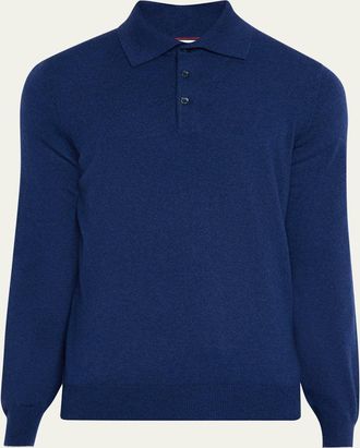Brunello Cucinelli Mens Premium Cashmere Polo Sweater