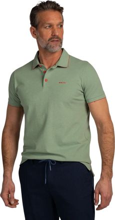 N-Z-A- NEW ZEALAND AUCKLAND Poloshirt New Zealand groen normale fit rode knoopjes