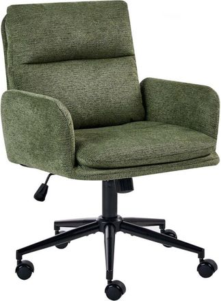 Beliani Office Chair Green Fabric Upholstery Swivel Side Occassional Chair Seat Height Adjustment CONSTANTIA