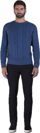 Moorer MenS Blue Cable Knit Sweater, Size 48