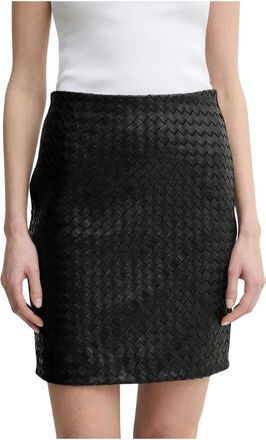 2nd Day Davine Rok - Dames - Leren & Su&egrave;de rokken - Zwart - 2XS - Leer - Rokken