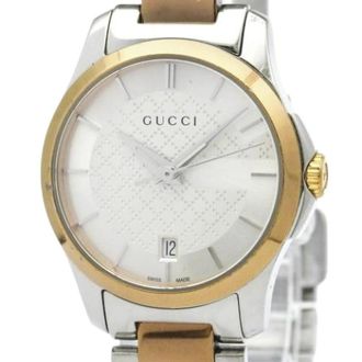 Gucci Pre-owned G-Timeless 126.5 Polshorloge - Dames - Vintage Horloges - Wit - ONE Size - Vintage