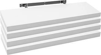 Woltu Woltu Juego De 4 Estantes Flotantes Peque&ntilde;os - Blanco, 80x22,9x3,8 Cm