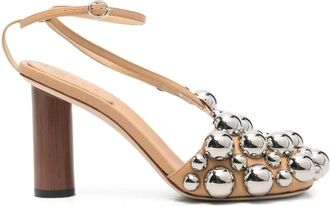 A.W.A.K.E. Sandali Christine con borchie - Toni neutri
