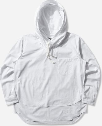 Comme Des Gar&ccedil;ons Men s Double-Layer Hooded Shirt White