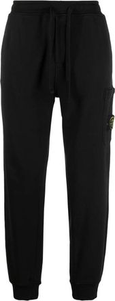 Stone Island Logo Patch Drawstring Track Broeken - Heren - Sweatpants - Zwart - L - Katoen - Broeken