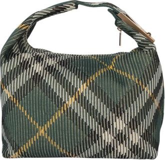 Burberry Embroidered Nylon Medium Peg Handbag