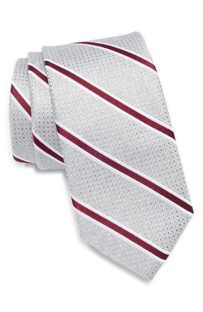 Nordstrom Tobin Stripe Silk Jacquard Tie in Burgundy at Nordstrom