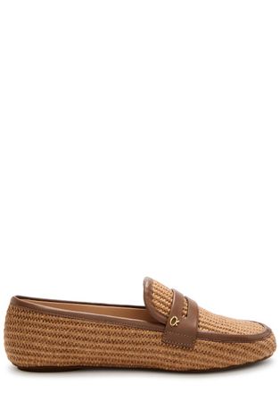 Gianvito Rossi Giorgia Marbella Raffia Loafers - Beige - 37 (IT37 / UK4)