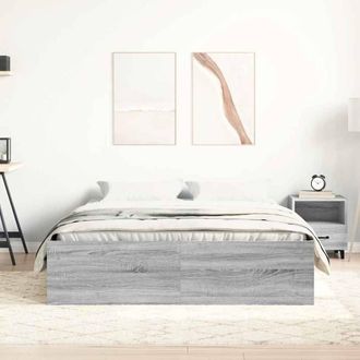 Berkfield Home Modern Bed Frame Grey Sonoma 140x200 cm