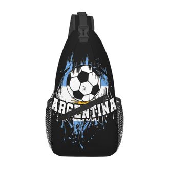 Generic Argentina Soccer Argentinian Football Shoulder Bag Trendy Chest Bag With Zipper Chest Backpack For Runner Traveling Outdoors