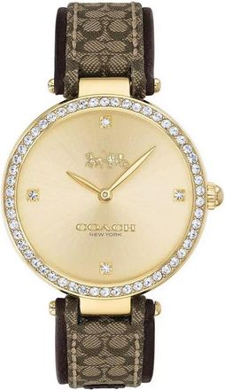 Coach Womens Jacquard Gold Dial Watch