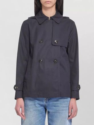 Herno cotton double-breasted short trench coat