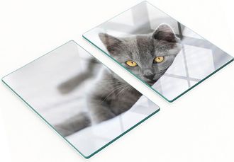 OEM Tavole Decorative Multifunzionali Da Cucina In Vetro Temperato, Colore Grigio Gatto, 2x40x52 Cm