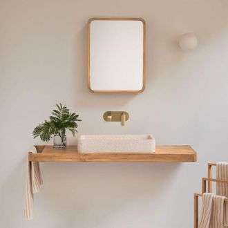 Sklum Conjunto De Mueble De Ba&ntilde;o 130x45 Cm Suspendido En Madera De Teca Neill Sklum
