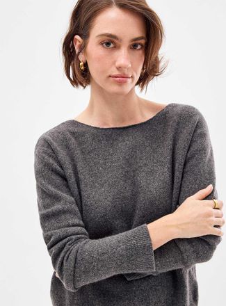 Contemporaine Womens Brushed boat-neck sweater