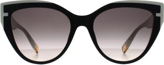 Furla Cat Eye Womens Shiny Black Grey Gradient SFU694 - One Size