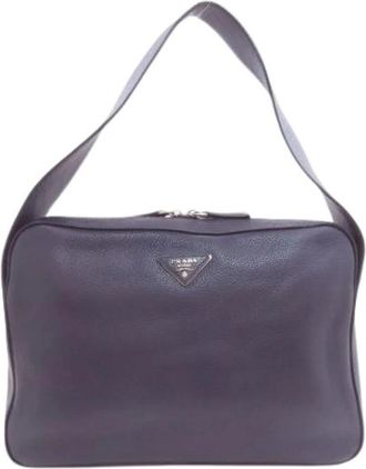 Prada Pre-owned Vintage Schoudertas - Dames - Vintage Schoudertas - Blauw - ONE Size - Leer - Vintage