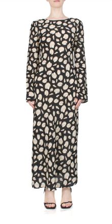 Ciao Lucia Gaia Long Sleeve Midi Dress In Shell