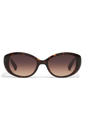 Quay On Brand 55mm Round Sunglasses in Dark Tort/Dark Fawn at Nordstrom