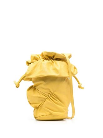 Yohji Yamamoto Borsa a secchiello con dettaglio arricciato - Giallo