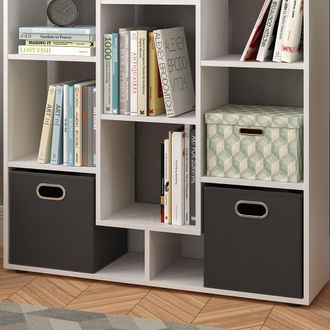 Vicco Separador De Ambientes, Blanco, 107.2 X 143 Cm Con 2 Cajas Plegables