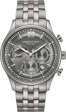 Kenneth Cole Multi-Function Chronograph Bracelet Watch in Light Gray/gun at Nordstrom