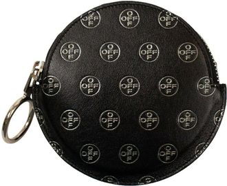 Off-white Black Logo Round Coin Pouch