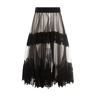 Elisabetta Franchi Midi Skirts, female, Black, Size: M Midi Skirts