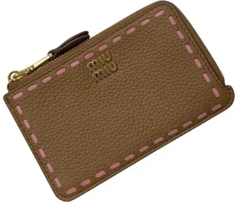 Miu Miu Brown Leather Coin Purse/Coin Case (Pre-Owned)