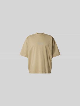 VETEMENTS Oversized T-Shirt mit Stehkragen in Taupe, Gr&ouml;&szlig;e XS