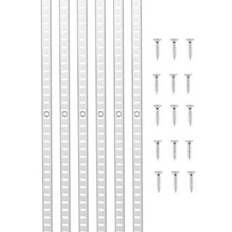 OEM 20 Pcs Riel Horizontal Para Estante De 1846 X 17 X 6,5 Mm De Acero Al Carbono Laminado En Fr&iacute;o Con 140 Tornillos Ideales Para Estanter&iacute;as De Pared, Ar