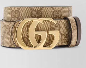 Gucci leather reversible gg canvas belt