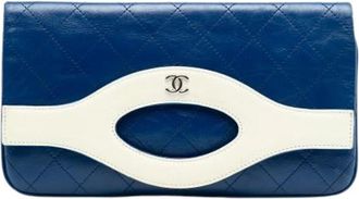 Chanel Pre-owned Clutches, female, Blue, Size: ONE SIZE Pre-owned Leather Clutch