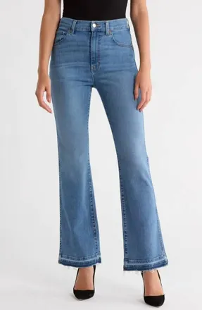 &Eacute;tica Willow High Waist Release Hem Ankle Slim Bootcut Jeans In Coba