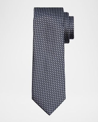 Canali Men & apos;s Tonal Geometric Jacquard Silk Tie