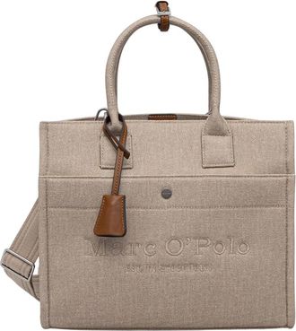 Marc O'Polo Middelgrote Tote Bag met Logo-borduursel - Dames - Shoppers - Beige - ONE Size - Katoen - Tassen