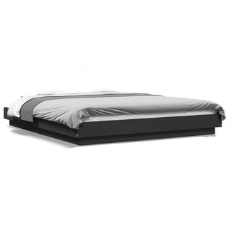 Berkfield Home Bed Frame with LED Lights without Mattress Black 150x200cm | Size: 150x200 cm