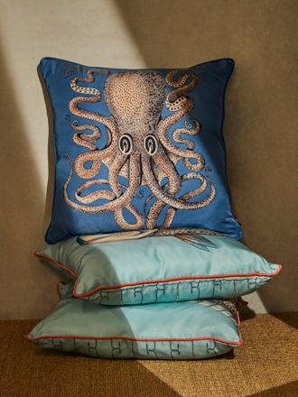 Fornasetti Polipo Silk Cushion (17.5in/45cm)