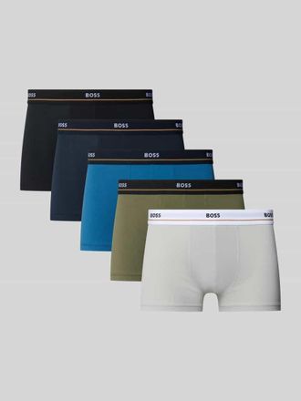 HUGO BOSS Slim Fit Trunks aus Baumwoll-Mix im 5er-Pack Modell 5P ESSENTIAL in Oliv, Gr&ouml;&szlig;e XXL